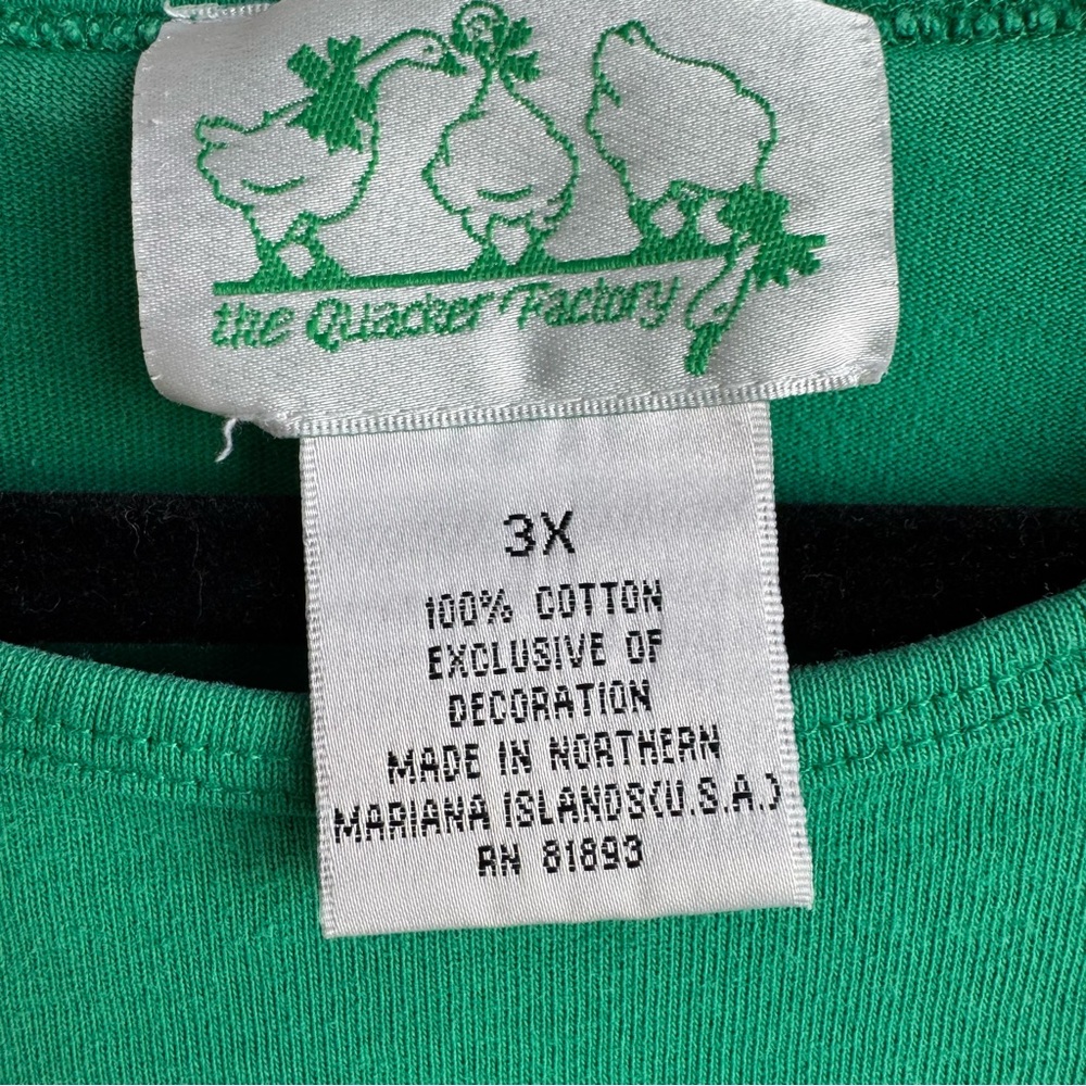 Quacker Factory Emerald Whale 🐳 Rhinestone Tee 3X - Picture 6 of 7